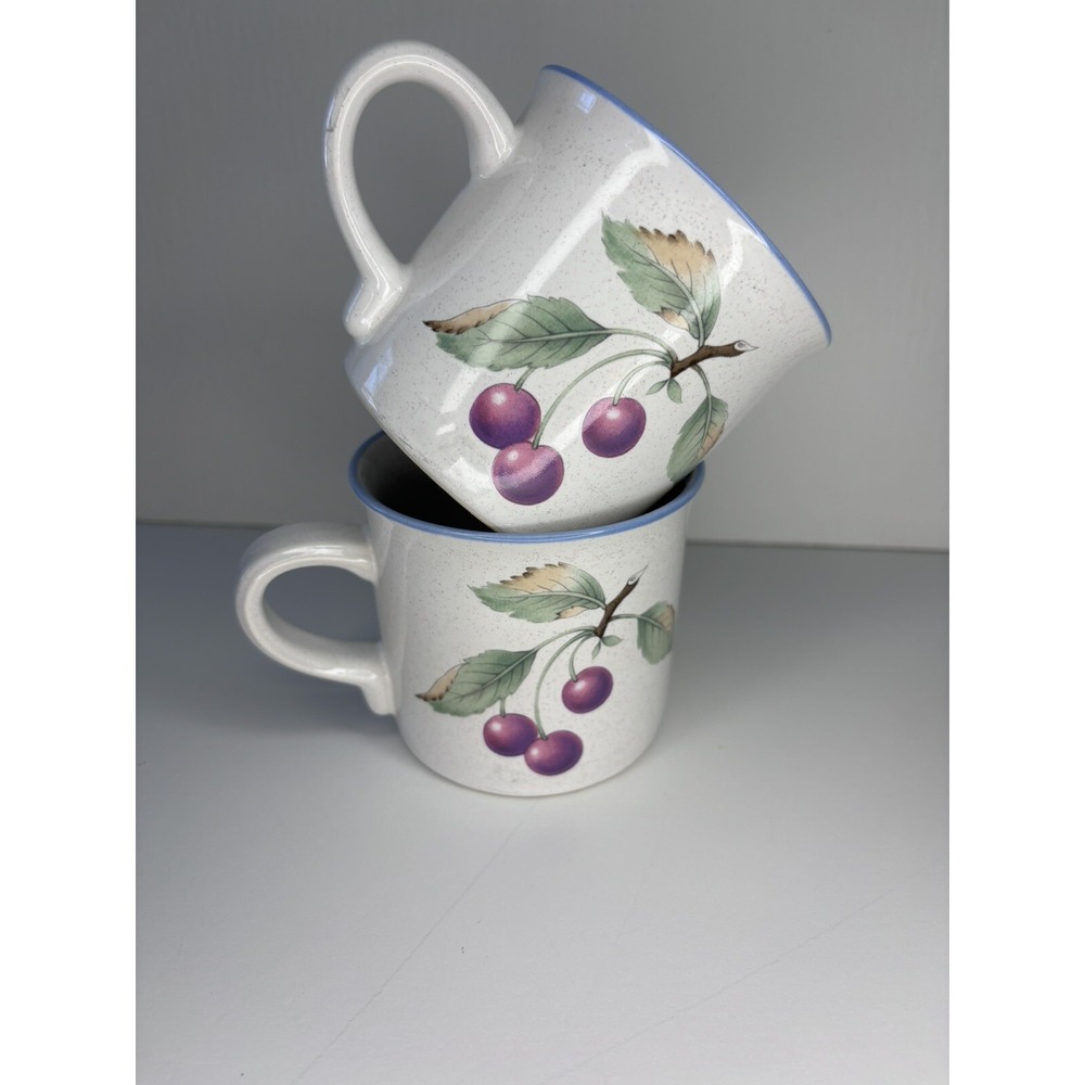 Mikasa Savoir Vivre Luscious Grapes Set Of 2 Coffee Tea Mugs Cups -B-